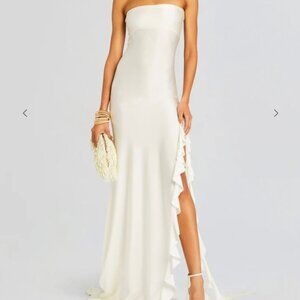 Retrofete Cream Bridal Shawn Maxi Dress | M